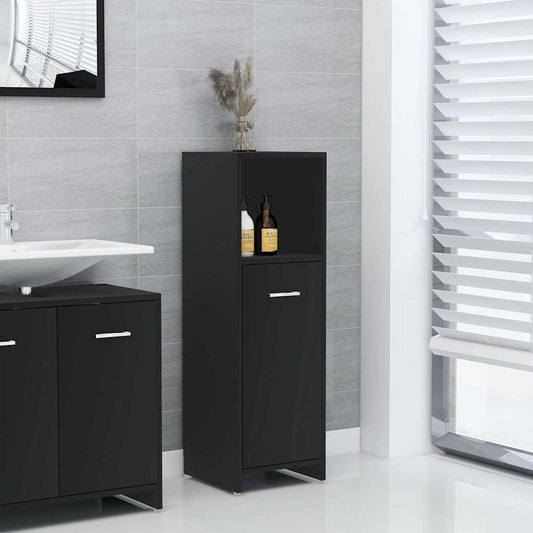 Bathroom Cabinet | Black | Engineered wood | Medium | Bathroom Cabinet