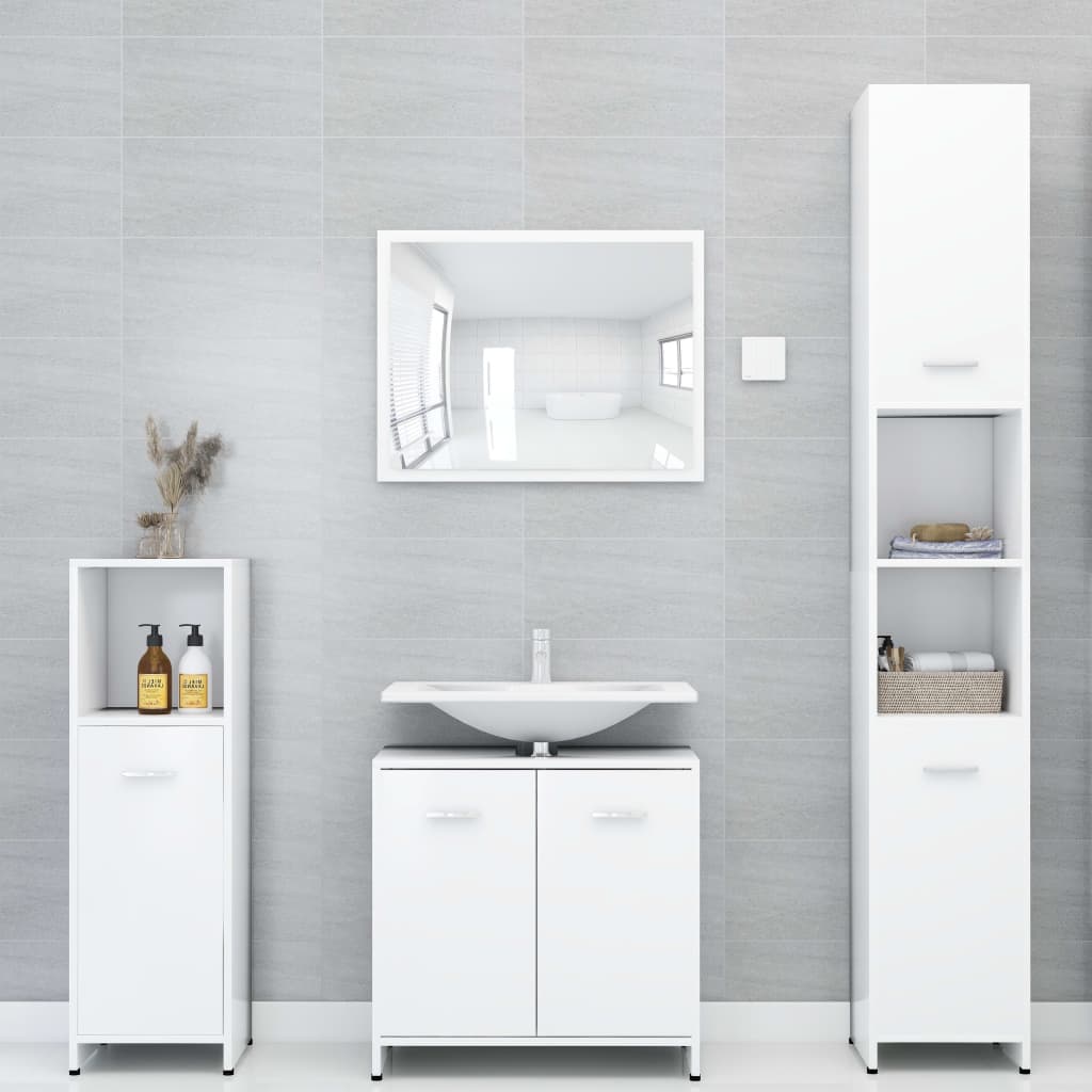 Bathroom Cabinet White 30x30x183.5 cm Engineered Wood