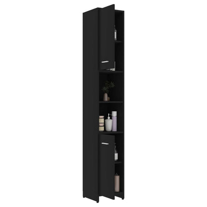 Bathroom Cabinet Black 30x30x183.5 cm Engineered Wood