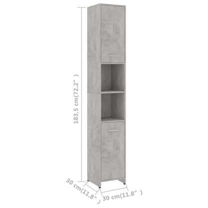 Bathroom Cabinet Concrete Grey 30x30x183.5 cm Engineered Wood