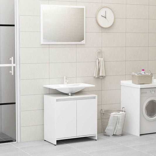 Bathroom Furniture Set | High gloss white | Engineered Wood | Standard