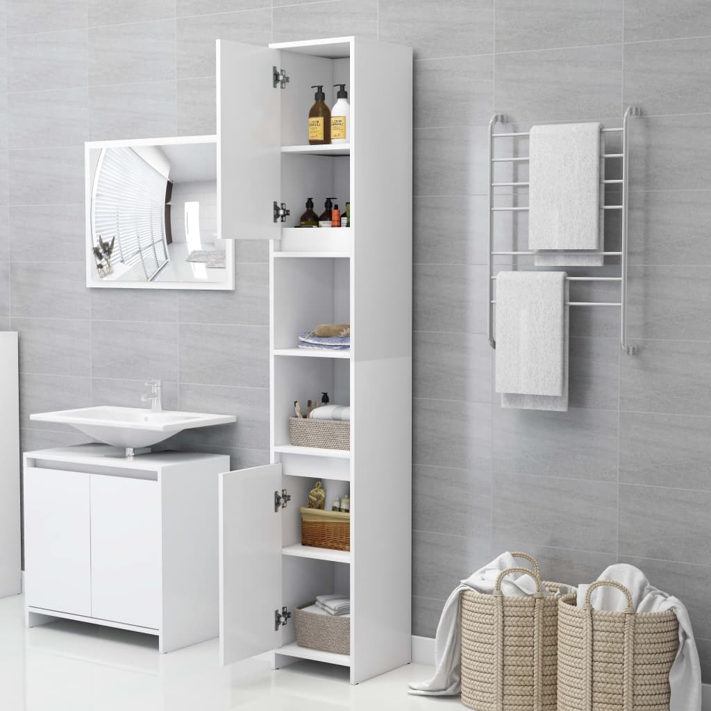 Bathroom Cabinet White 30x30x183.5 cm Engineered Wood