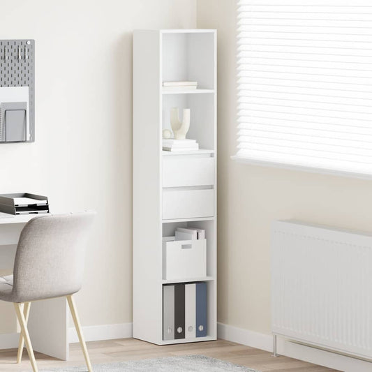 Book Cabinet | White | Engineered Wood | 171 cm | Book Cabinet