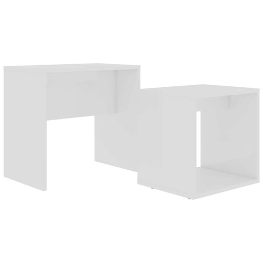 Coffee Table | White | Engineered wood | 48 x 30 x 45 cm | Stackable