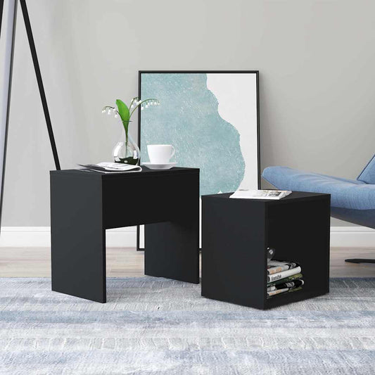Coffee Table | Black | Engineered Wood | Stackable | Coffee Table
