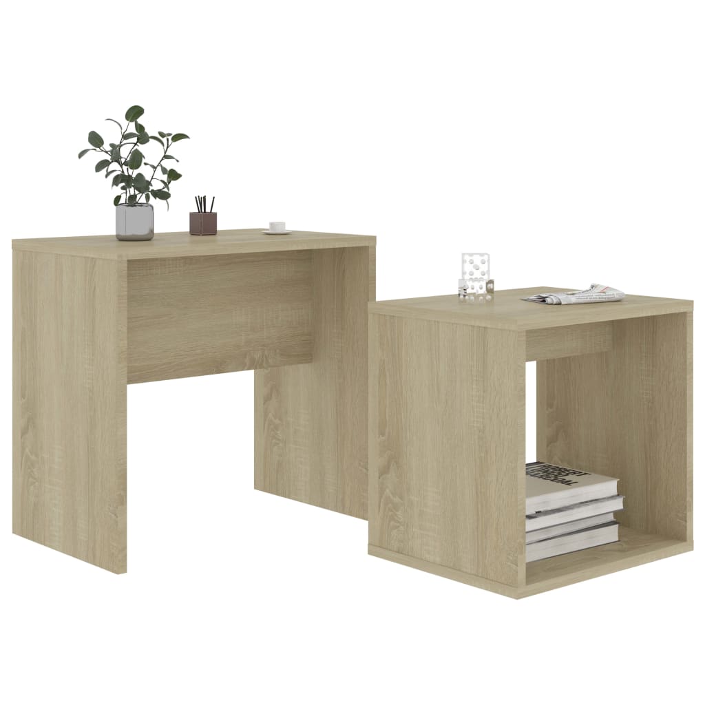 Coffee Table Set Sonoma Oak 18.9"x11.8"x17.7" Engineered Wood