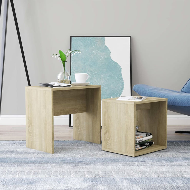 Coffee Table Set Sonoma Oak 18.9"x11.8"x17.7" Engineered Wood