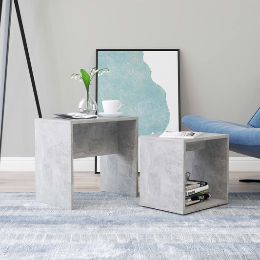 Coffee Table | Concrete grey | Engineered wood | Small | Stackable