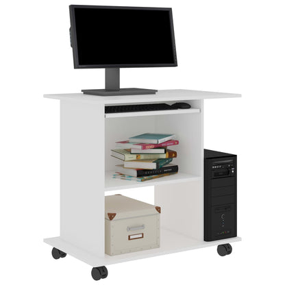 vidaXL Computer Desk White Engineered wood Compact Pull-Out