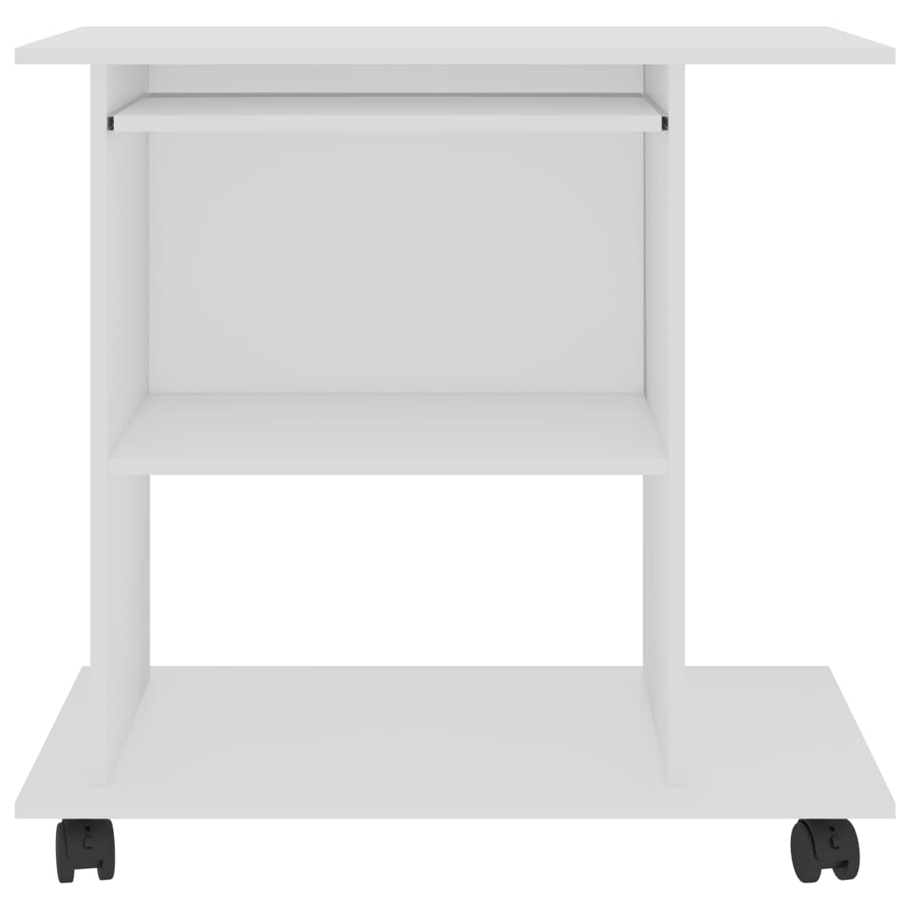 vidaXL Computer Desk White Engineered wood Compact Pull-Out