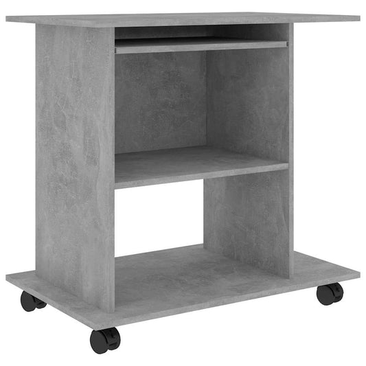 Computer Desk | Concrete Grey | Engineered Wood | Compact