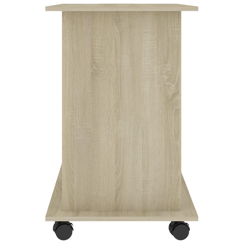 Computer Desk White and Sonoma Oak 31.5"x19.7"x29.5" Engineered Wood