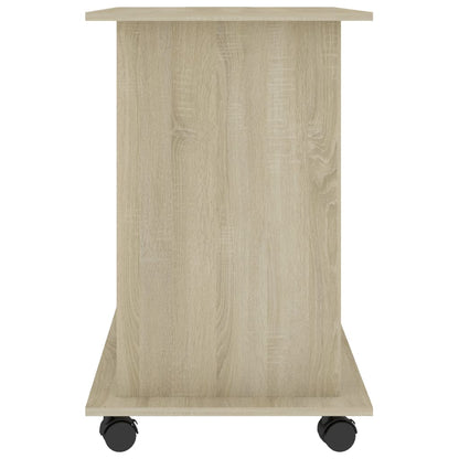 Computer Desk White and Sonoma Oak 31.5"x19.7"x29.5" Engineered Wood