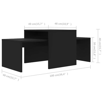 Table | Black | Engineered wood | Medium |  Stackable  | Coffee Table