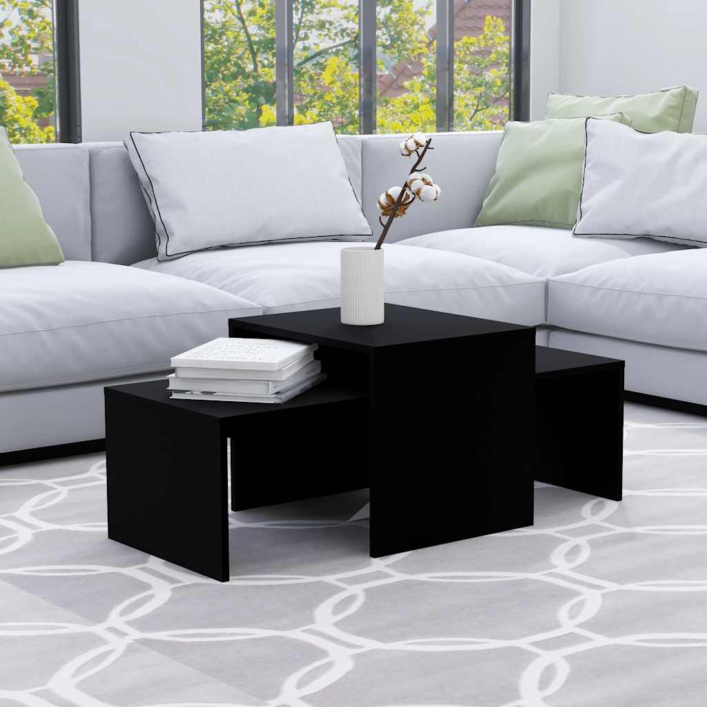 Table | Black | Engineered wood | Medium |  Stackable  | Coffee Table