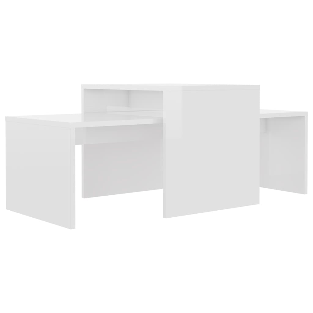 Table | Glossy White | Engineered Wood | 100 x 48 x 40 cm | Expandable
