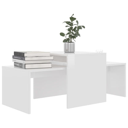 Table | Glossy White | Engineered Wood | 100 x 48 x 40 cm | Expandable