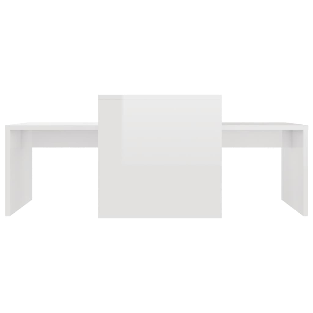 Table | Glossy White | Engineered Wood | 100 x 48 x 40 cm | Expandable