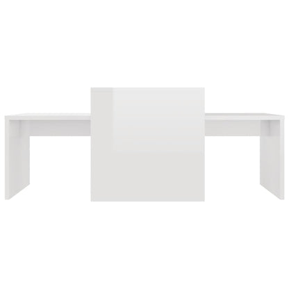 Table | Glossy White | Engineered Wood | 100 x 48 x 40 cm | Expandable