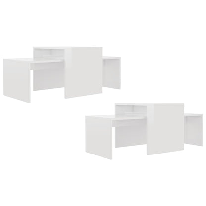 Table | Glossy White | Engineered Wood | 100 x 48 x 40 cm | Expandable