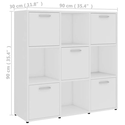Book Cabinet White 90x30x90 cm Engineered Wood
