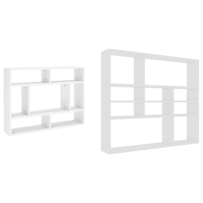 Wall Shelf White 90x16x78 cm Engineered Wood