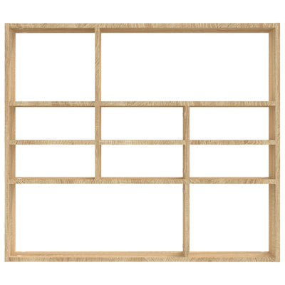 Wall Shelf Sonoma Oak 90x16x78 cm Engineered Wood