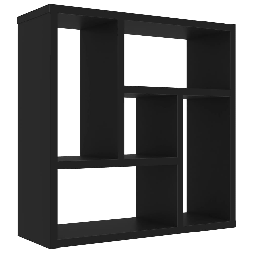 Wall Shelf Black 45.1x16x45.1 cm Engineered Wood