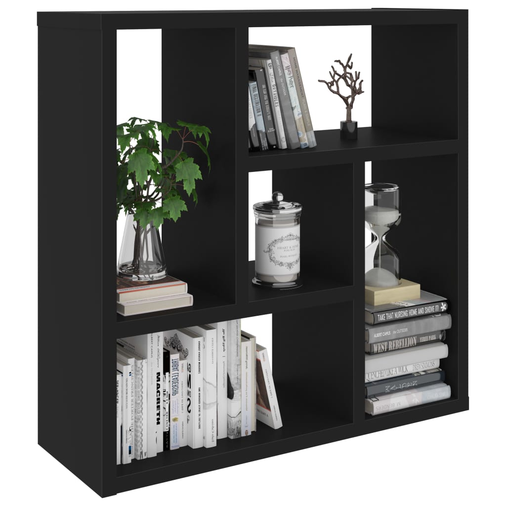 Wall Shelf Black 45.1x16x45.1 cm Engineered Wood