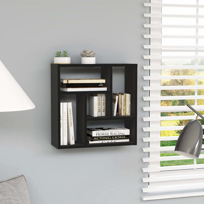 Wall Shelf Black 45.1x16x45.1 cm Engineered Wood