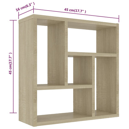 Wall Shelf Sonoma Oak 45.1x16x45.1 cm Engineered Wood