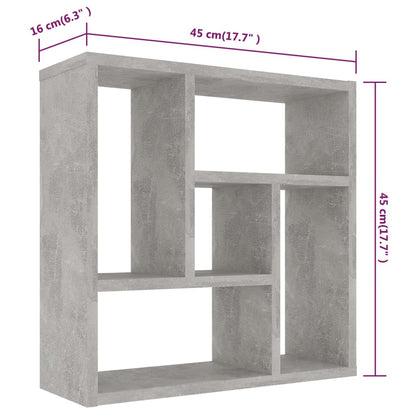 Wall Shelf Concrete Grey 45.1x16x45.1 cm Engineered Wood