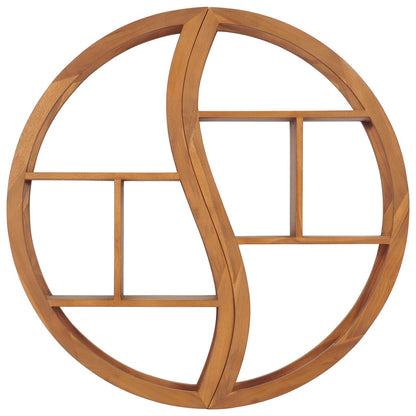 Yin Yang Wall Shelf 100x20x100 cm Solid Teak Wood