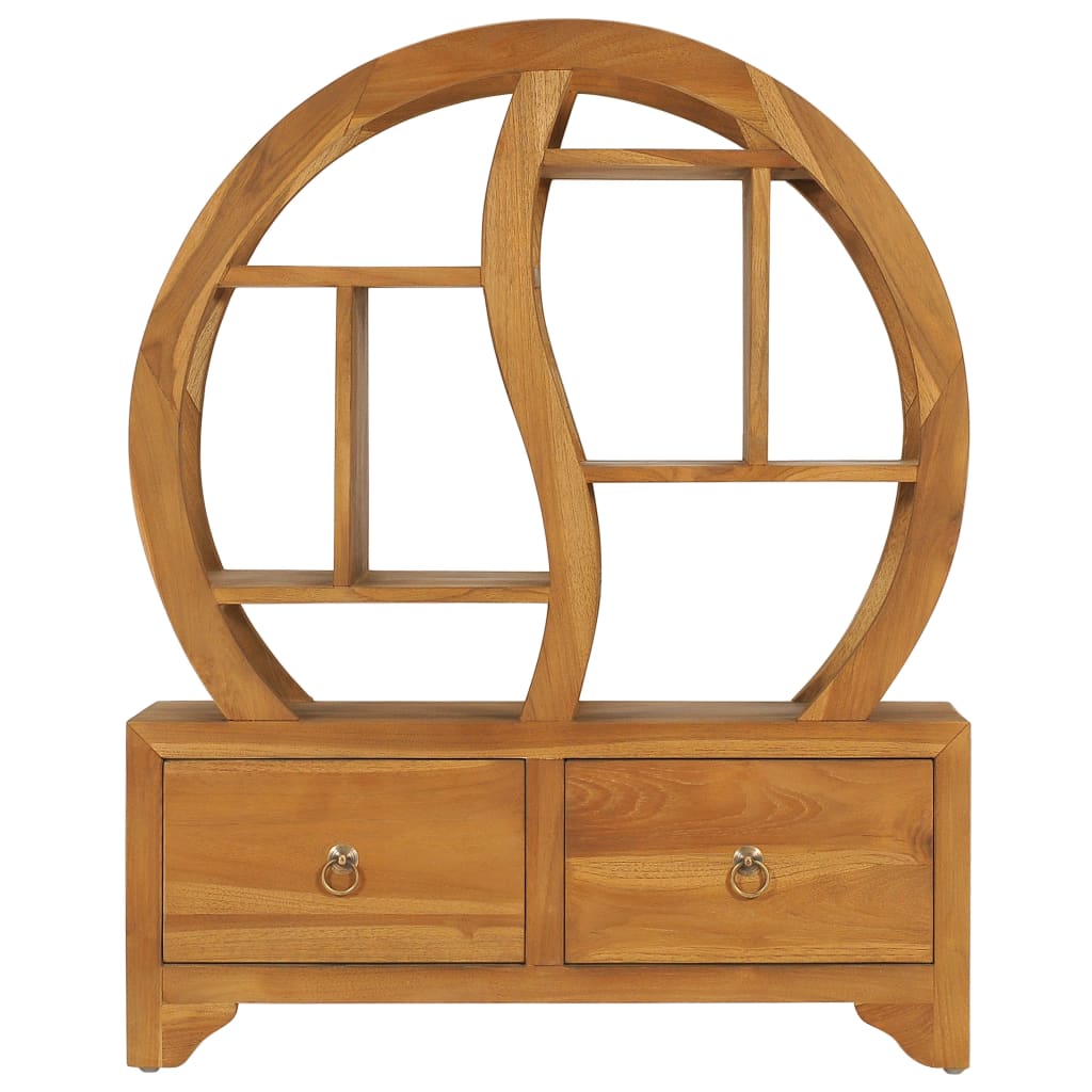 Cabinet with Yin Yang Shelf 68x26x83 cm Solid Teak Wood