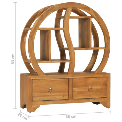 Cabinet with Yin Yang Shelf 68x26x83 cm Solid Teak Wood