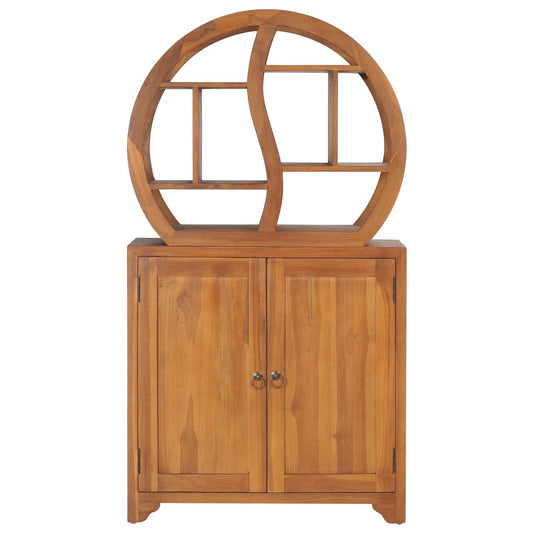 Cabinet With Yin Yang Shelf | Natural Teak