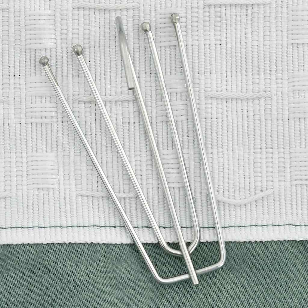 Linen-Look Blackout Curtains with Hooks 2 pcs Green 140x175 cm