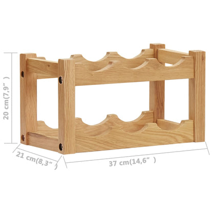 Wine Rack for 6 Bottles 37x21x21 cm Solid Oak Wood