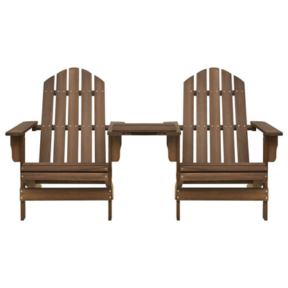 Patio Adirondack Chairs with Tea Table Solid Wood Fir Brown