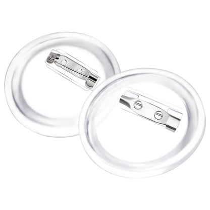 Button Badges Kit with Pins 100 Sets Acrylic 37 mm