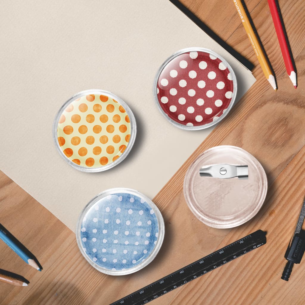 Button Badges Kit with Pins 100 Sets Acrylic 25 mm