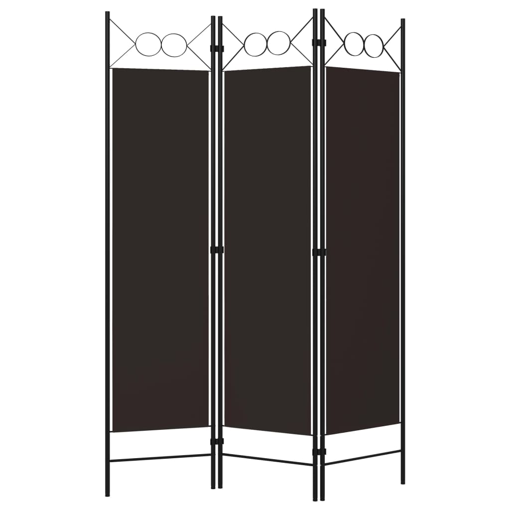 3-Panel Room Divider Brown 47.2"x70.9"