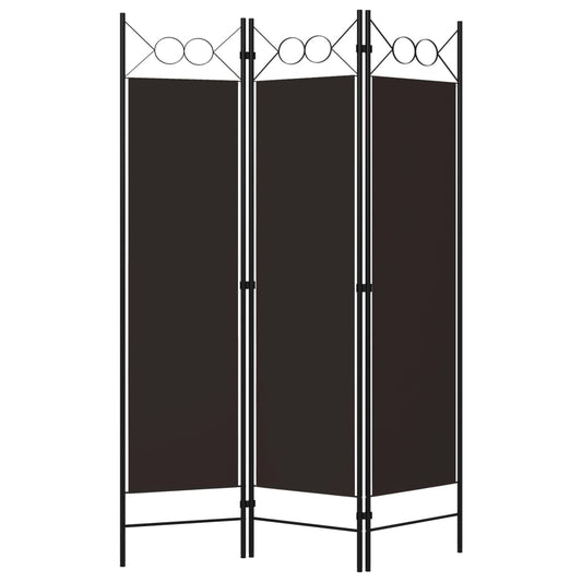 3-Panel Room Divider Brown 47.2"x70.9"