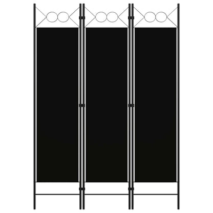 3-Panel Room Divider Black 120x180 cm