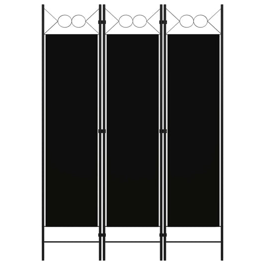 3-Panel Room Divider Black 47.2"x70.9"