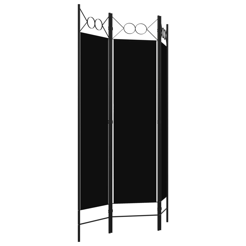 3-Panel Room Divider Black 120x180 cm