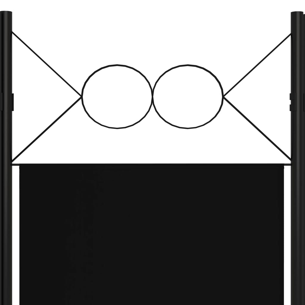 3-Panel Room Divider Black 120x180 cm