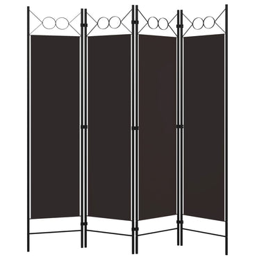 4-Panel Room Divider Brown 160x180 cm