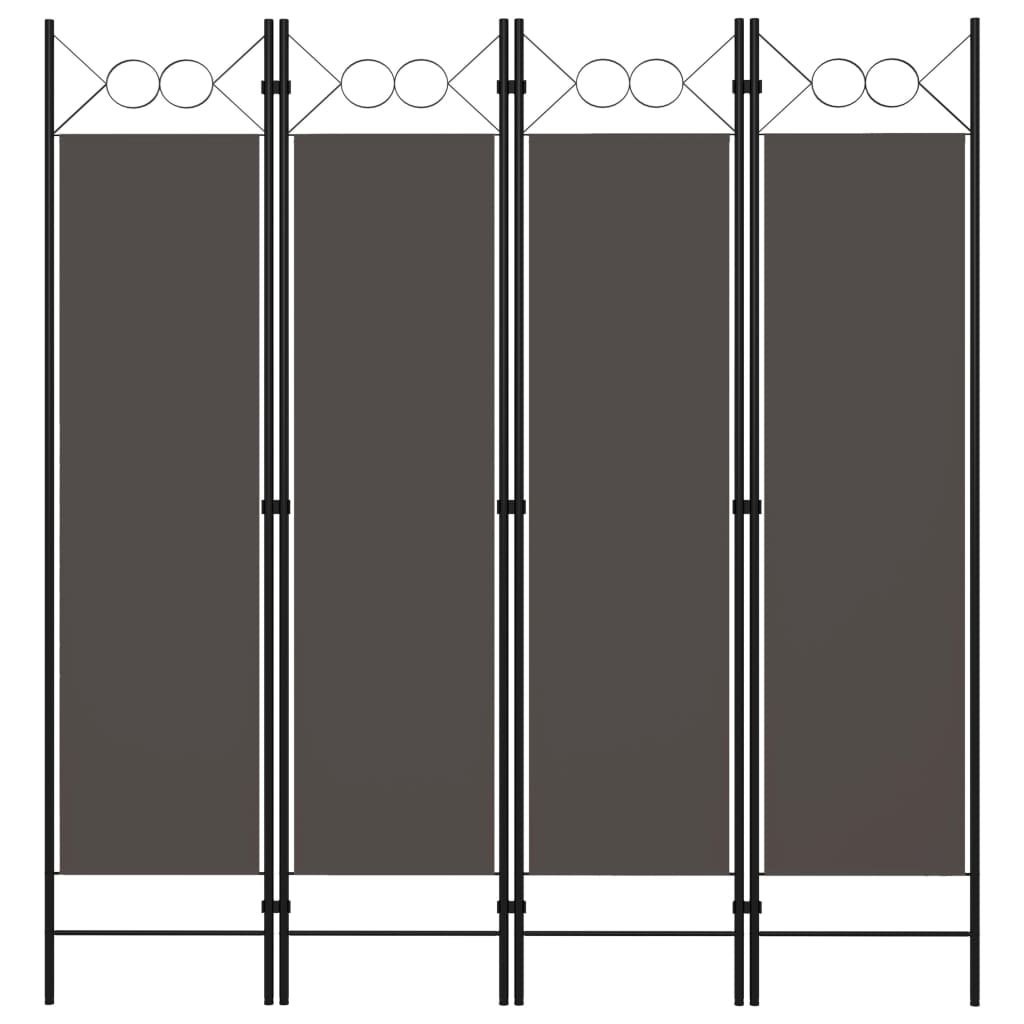 4-Panel Room Divider Anthracite 160x180 cm