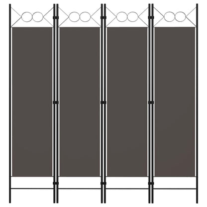 4-Panel Room Divider Anthracite 160x180 cm